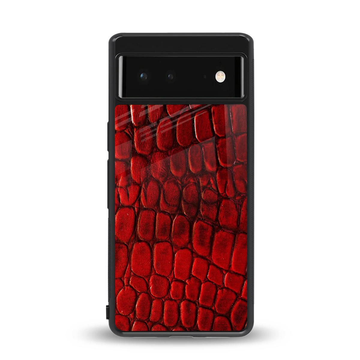 Croco Red back phone cover | glass case for google pixel 6