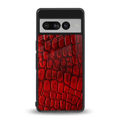 Croco Red back phone cover | glass case for google pixel 7 pro