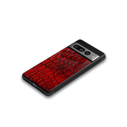 Croco Red google pixel 7 pro mobile cover | shockproof glass phone case