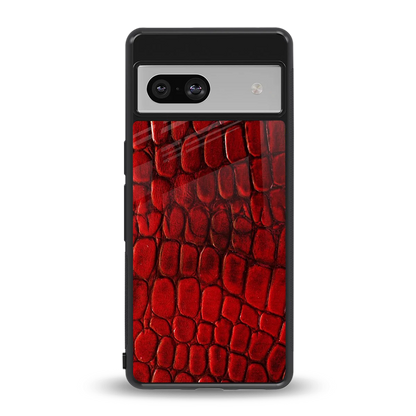 Croco Red back phone cover | glass case for google pixel 7a
