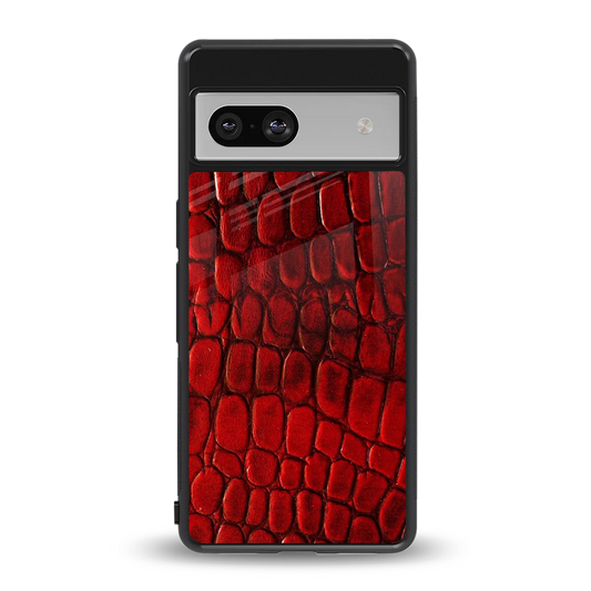 Croco Red back phone cover | glass case for google pixel 7