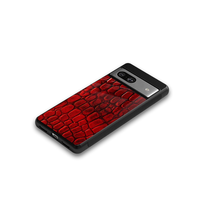 Croco Red google pixel 7 mobile cover | shockproof glass phone case