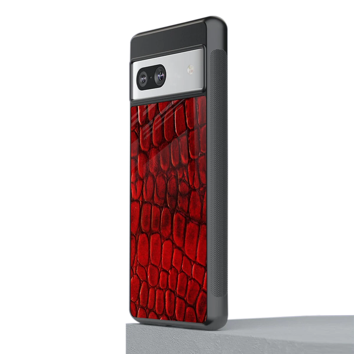 Croco Red stylish phone case for google pixel 7 | glossy glass and slim fit