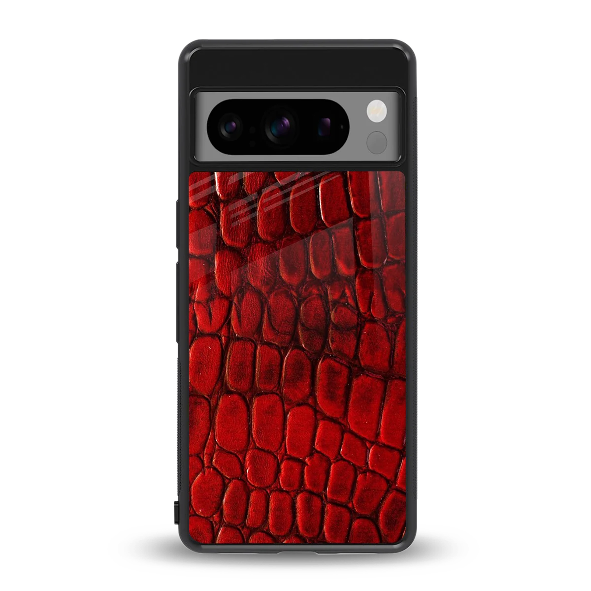 Croco Red back phone cover | glass case for google pixel 8 pro