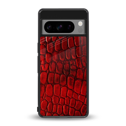 Croco Red back phone cover | glass case for google pixel 8 pro