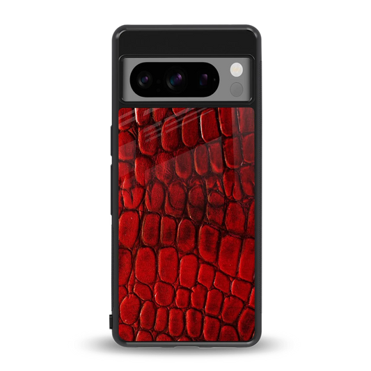 Croco Red back phone cover | glass case for google pixel 8 pro