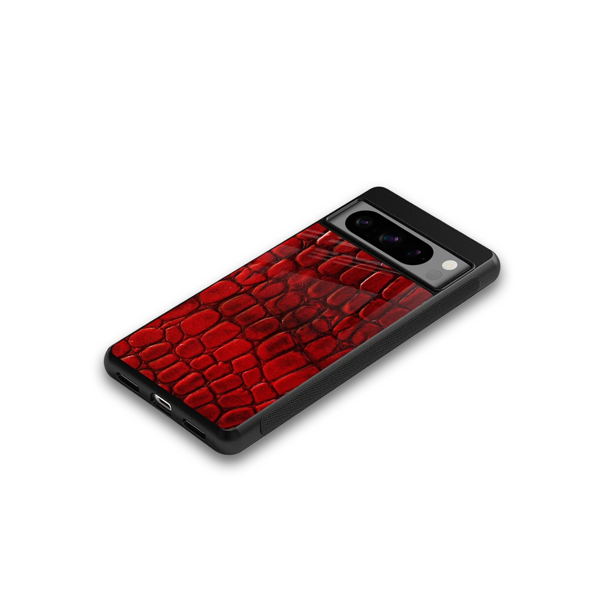 Croco Red google pixel 8 pro mobile cover | shockproof glass phone case