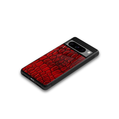 Croco Red google pixel 8 pro mobile cover | shockproof glass phone case