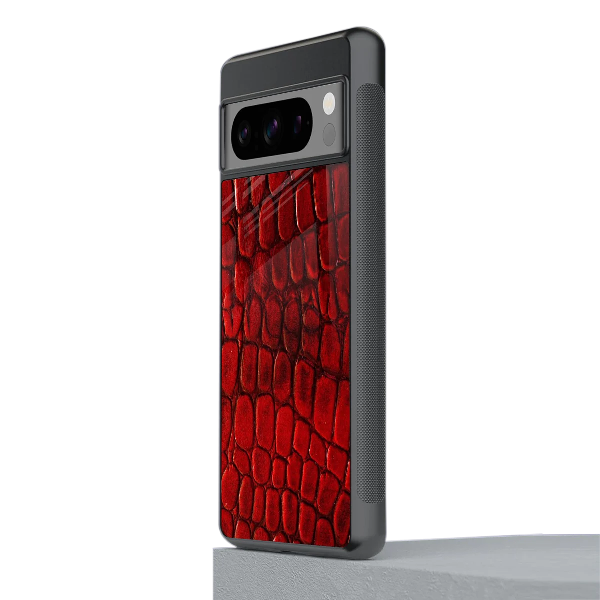 Croco Red stylish phone case for google pixel 8 pro | glossy glass and slim fit