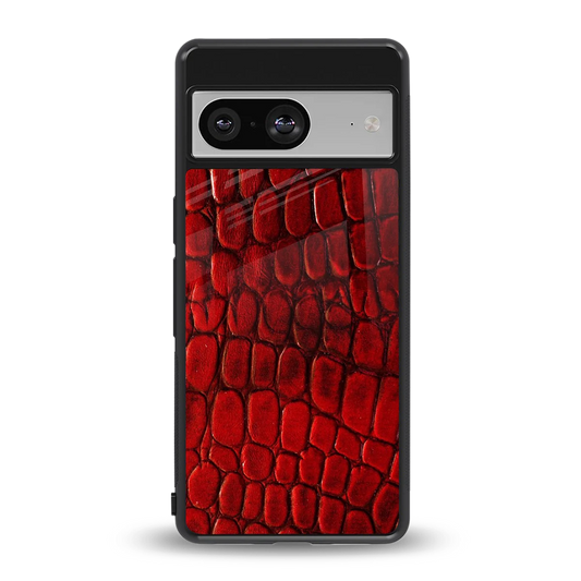 Croco Red back phone cover | glass case for google pixel 8