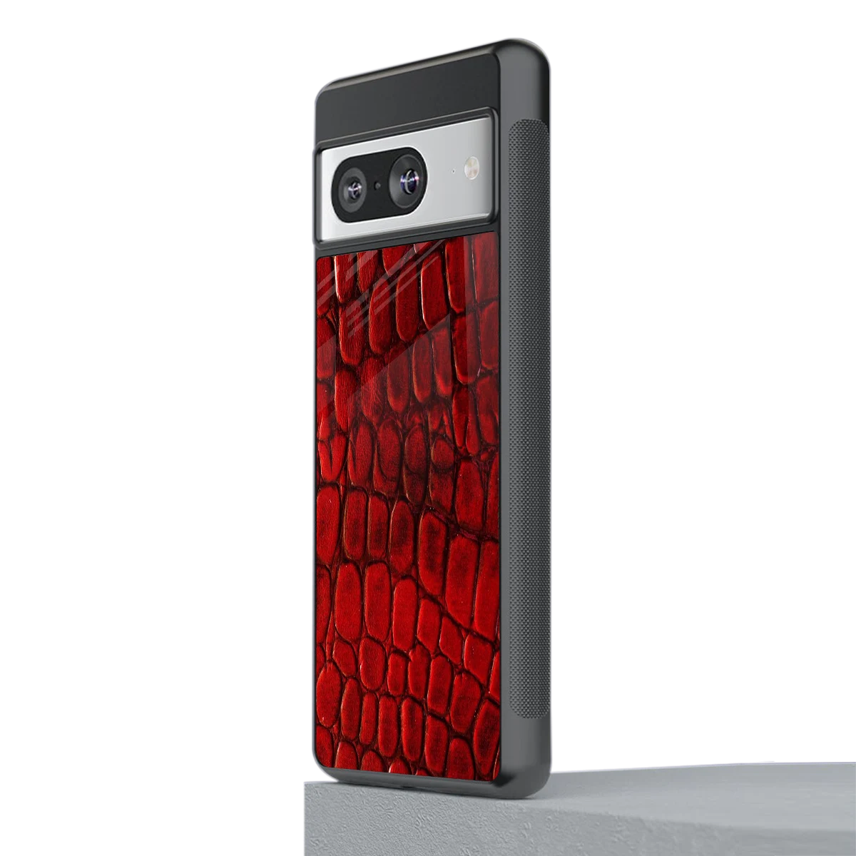 Croco Red stylish phone case for google pixel 8 | glossy glass and slim fit