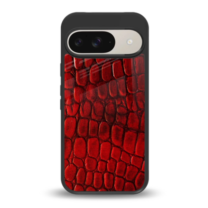 Croco Red back phone cover | glass case for google pixel 9