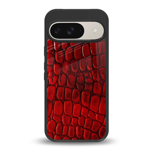 Croco Red back phone cover | glass case for google pixel 9