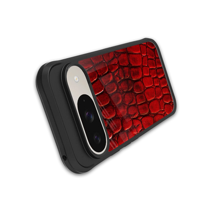 Croco Red stylish phone case for google pixel 9 | glossy glass and slim fit