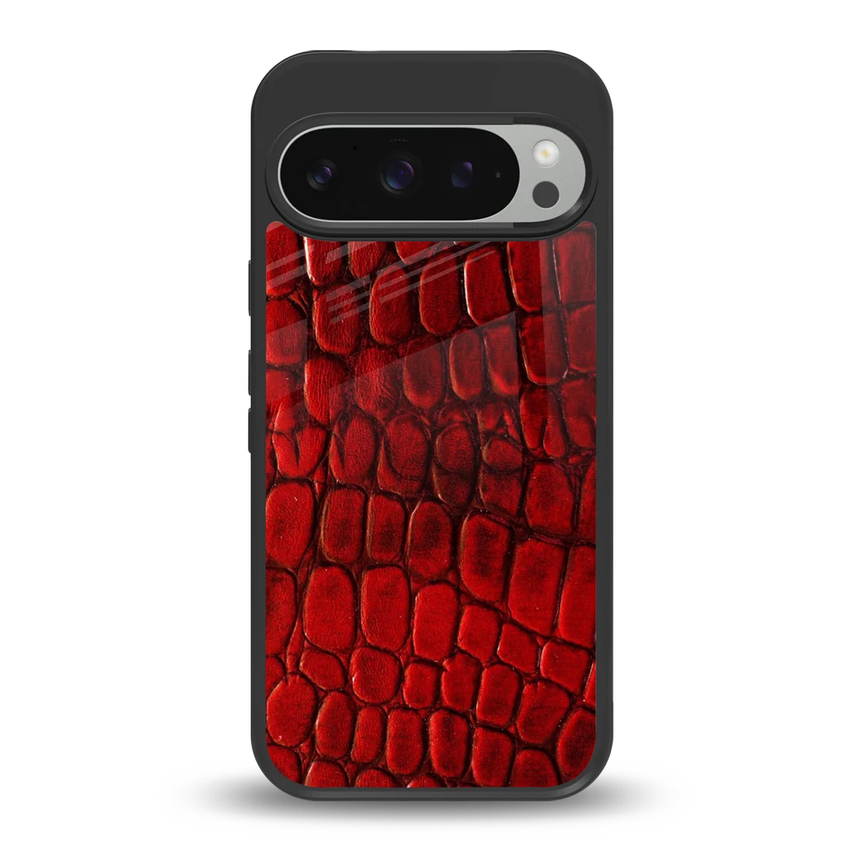 Croco Red back phone cover | glass case for google pixel 9 pro