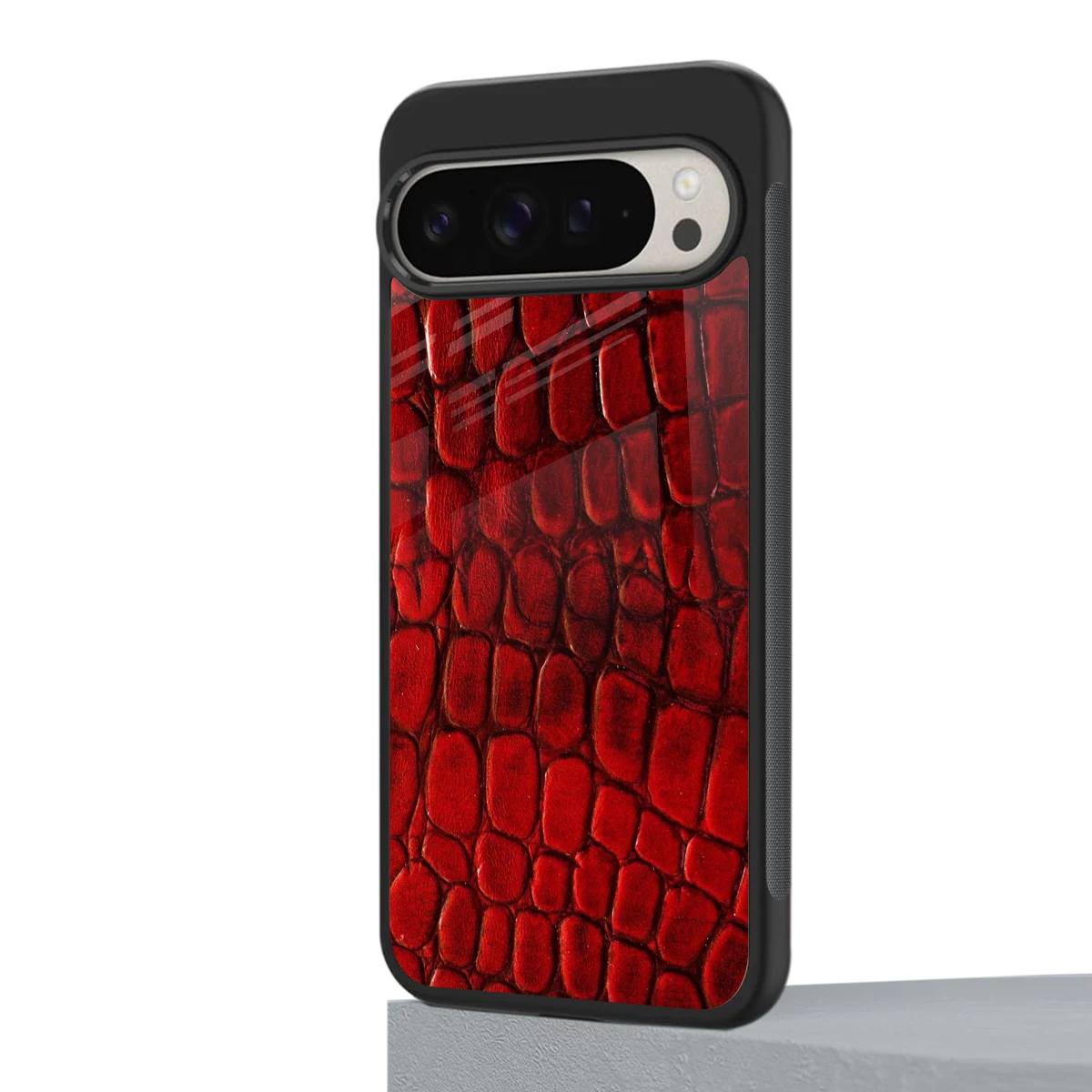Croco Red google pixel 9 pro mobile cover | shockproof glass phone case