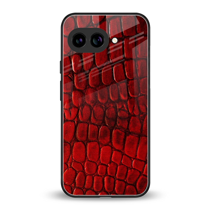 Croco Red back phone cover | glass case for google pixel 10a
