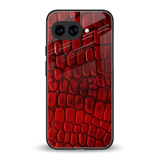 Croco Red back phone cover | glass case for google pixel 10a
