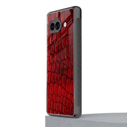 Croco Red google pixel 10a mobile cover | shockproof glass phone case