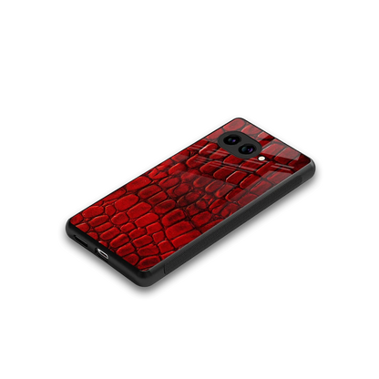 Croco Red stylish phone case for google pixel 10a | glossy glass and slim fit
