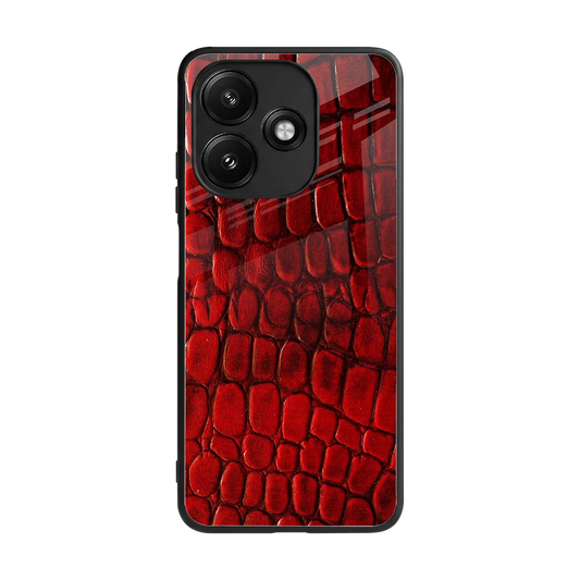 Croco Red back phone cover | glass case for redmi 12 5g