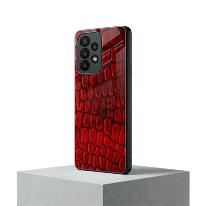 Croco Red samsung galaxy a23 mobile cover | shockproof glass phone case