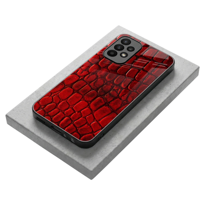 Croco Red stylish phone case for samsung galaxy a23 | glossy glass and slim fit