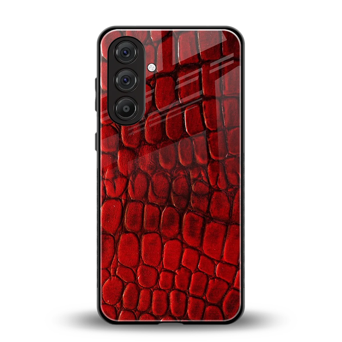 Croco Red back phone cover | glass case for samsung galaxy a55 5g