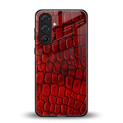 Croco Red back phone cover | glass case for samsung galaxy a55 5g