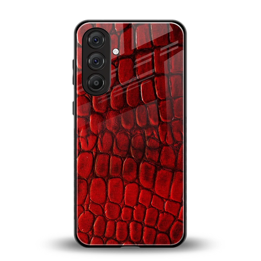 Croco Red back phone cover | glass case for samsung galaxy m36 5g