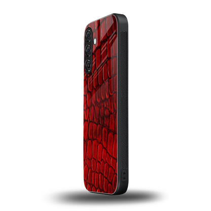 Croco Red samsung galaxy a55 5g mobile cover | shockproof glass phone case