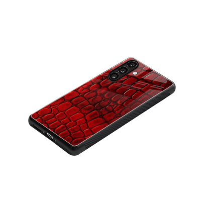 Croco Red stylish phone case for samsung galaxy a55 5g | glossy glass and slim fit