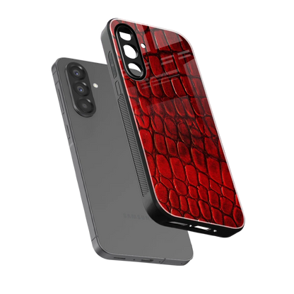 Croco Red sleek samsung galaxy a36 5g cover with tempered glass back and TPU edges