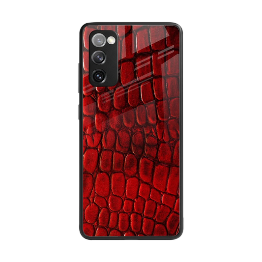 Croco Red back phone cover | glass case for samsung galaxy s20 fe