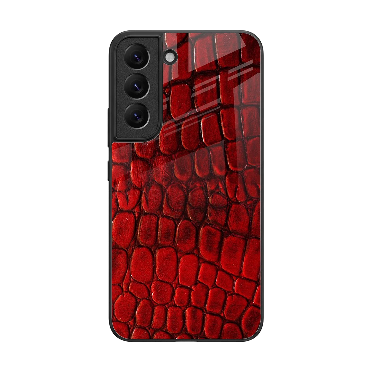 Croco Red back phone cover | glass case for samsung galaxy s22