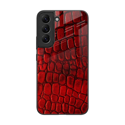 Croco Red back phone cover | glass case for samsung galaxy s22