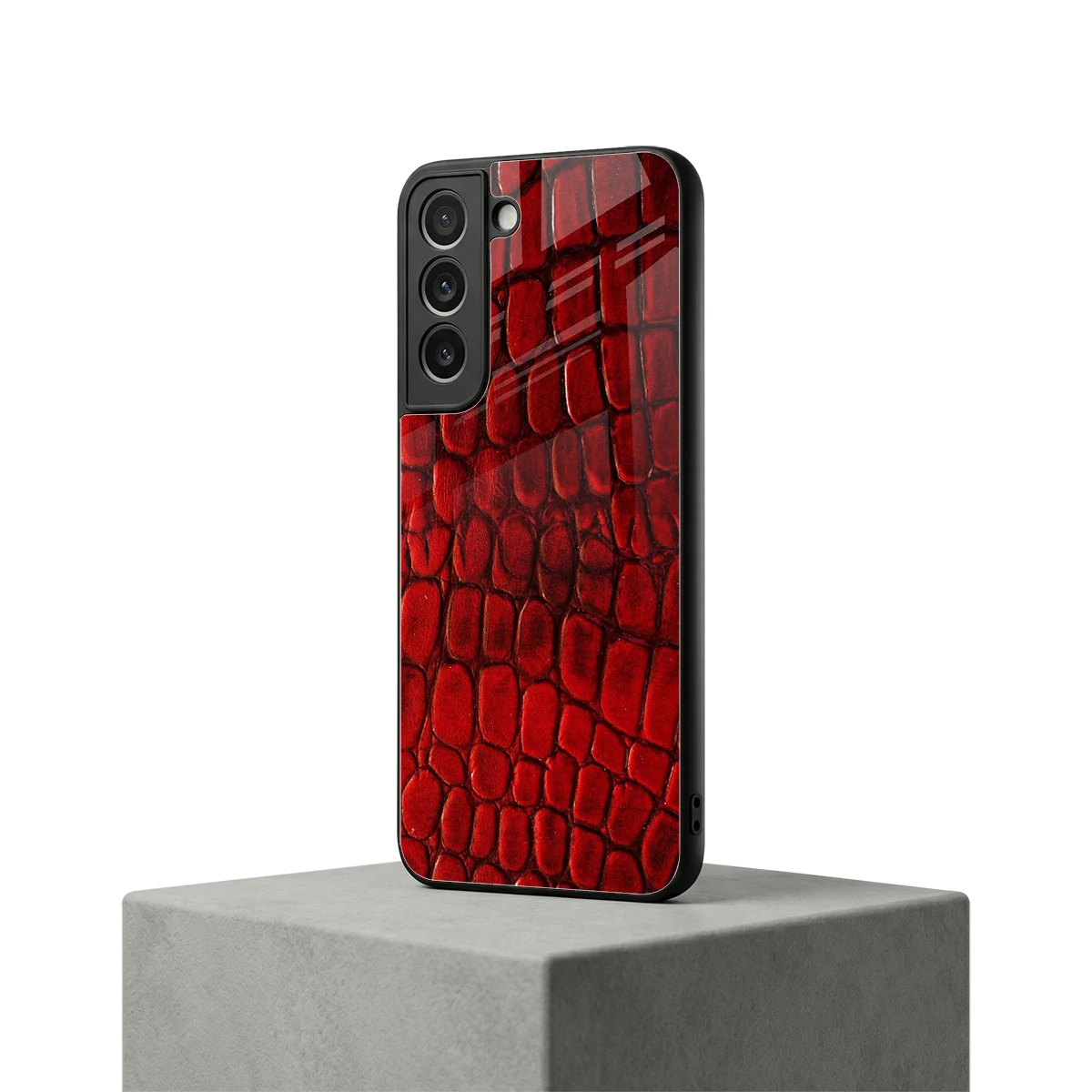 Croco Red samsung galaxy s22 mobile cover | shockproof glass phone case
