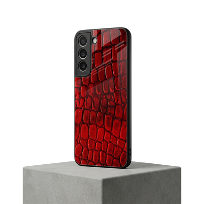 Croco Red samsung galaxy s22 mobile cover | shockproof glass phone case