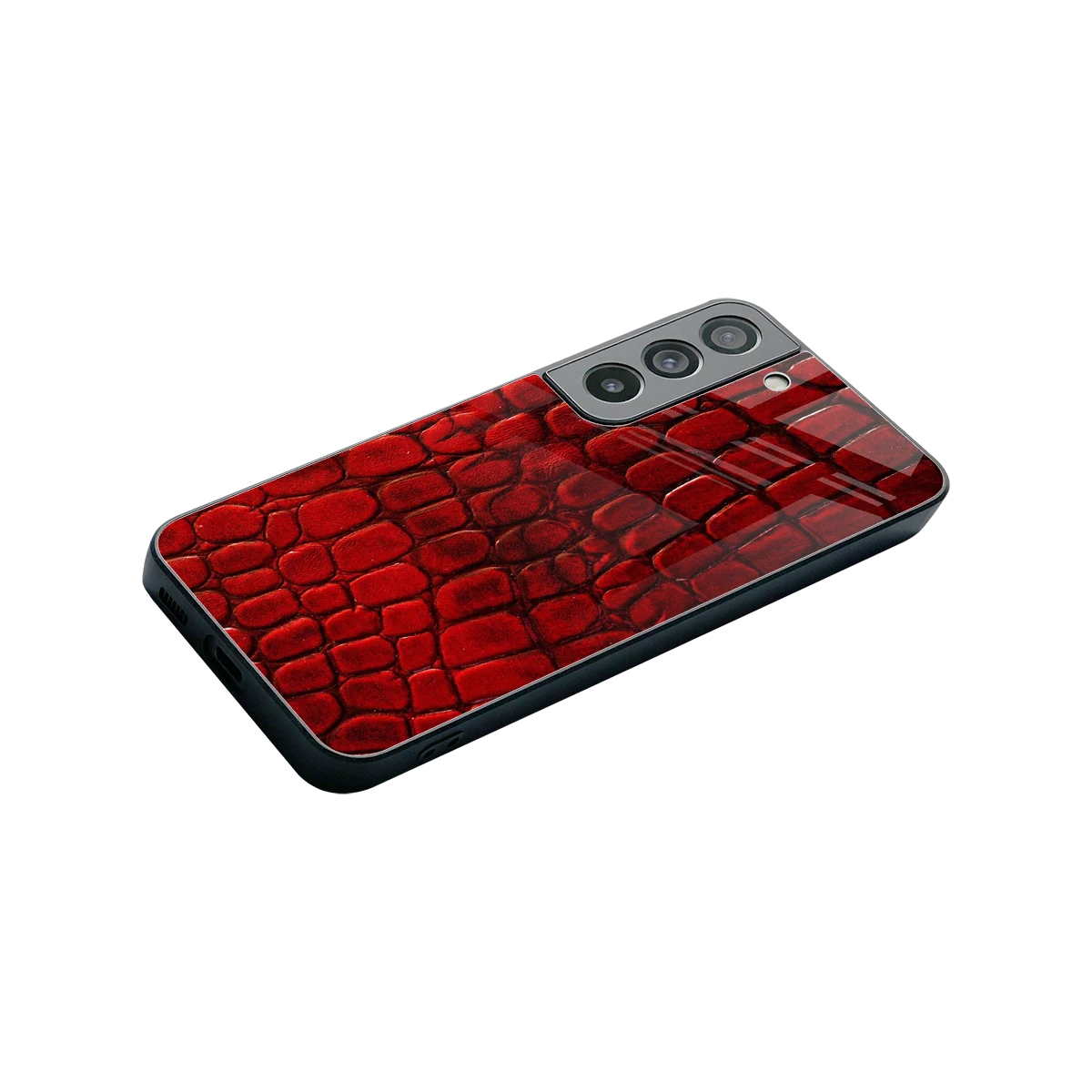 Croco Red stylish phone case for samsung galaxy s22 | glossy glass and slim fit