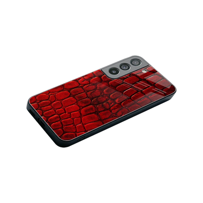 Croco Red stylish phone case for samsung galaxy s22 | glossy glass and slim fit