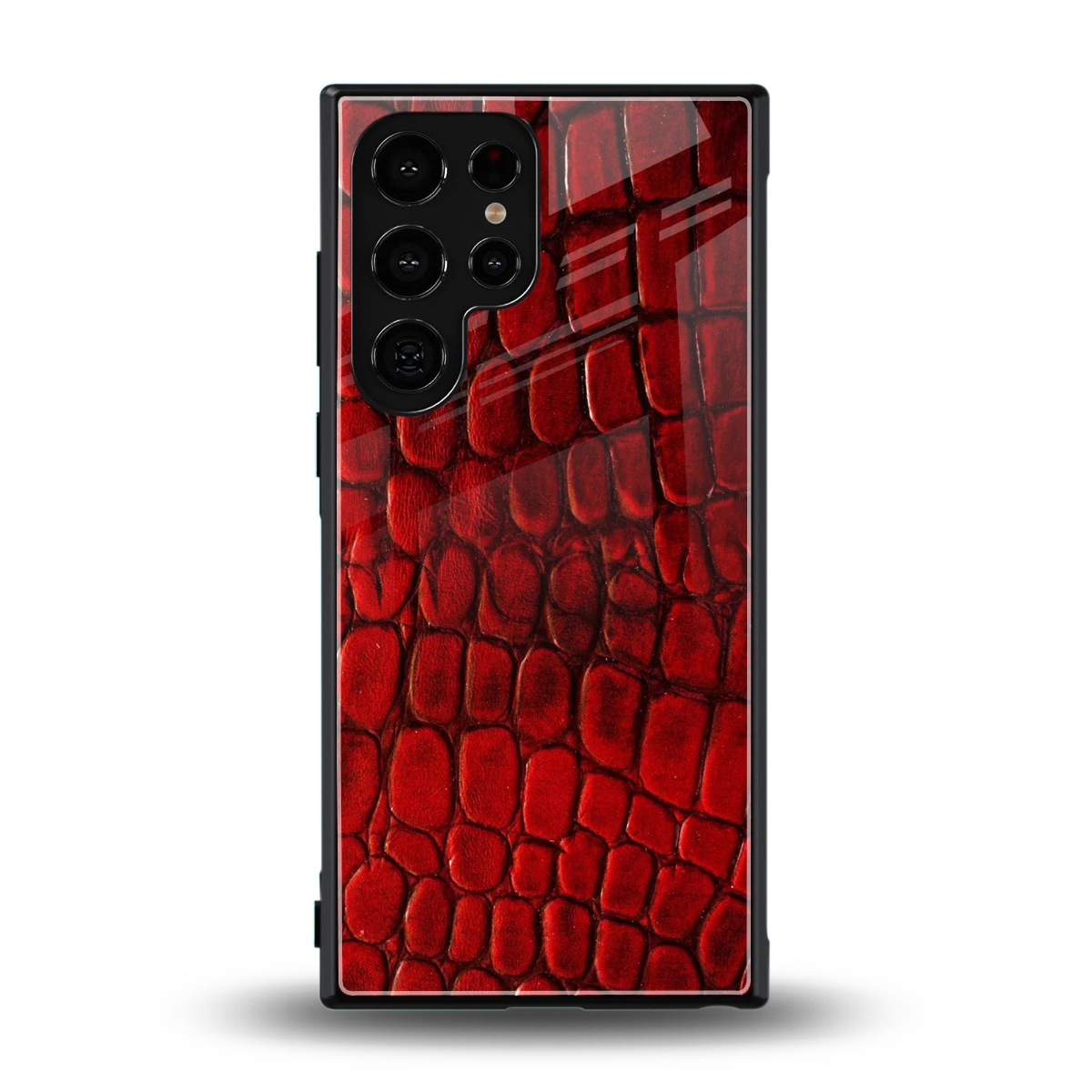 Croco Red back phone cover | glass case for samsung galaxy s23 ultra