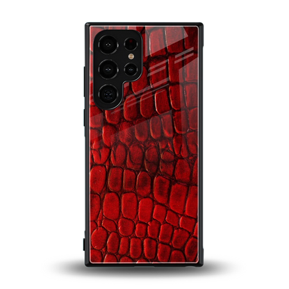 Croco Red back phone cover | glass case for samsung galaxy s23 ultra