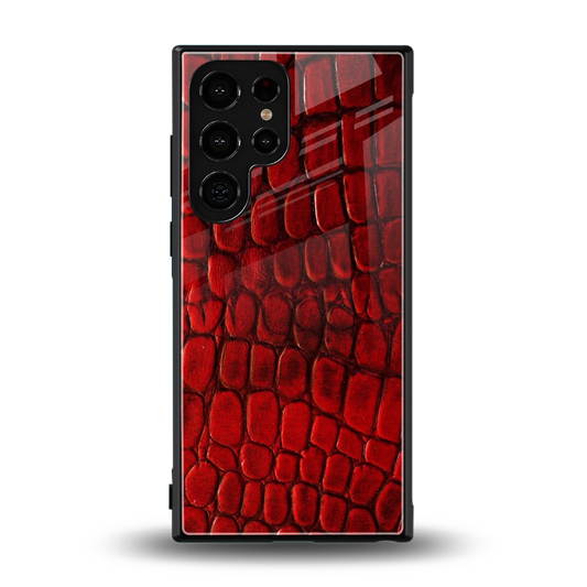 Croco Red back phone cover | glass case for samsung galaxy s23 ultra