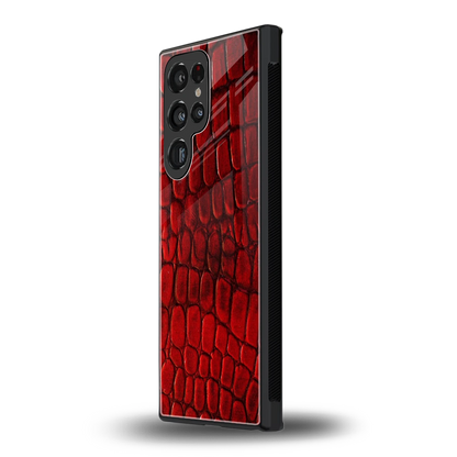 Croco Red samsung galaxy s23 ultra mobile cover | shockproof glass phone case