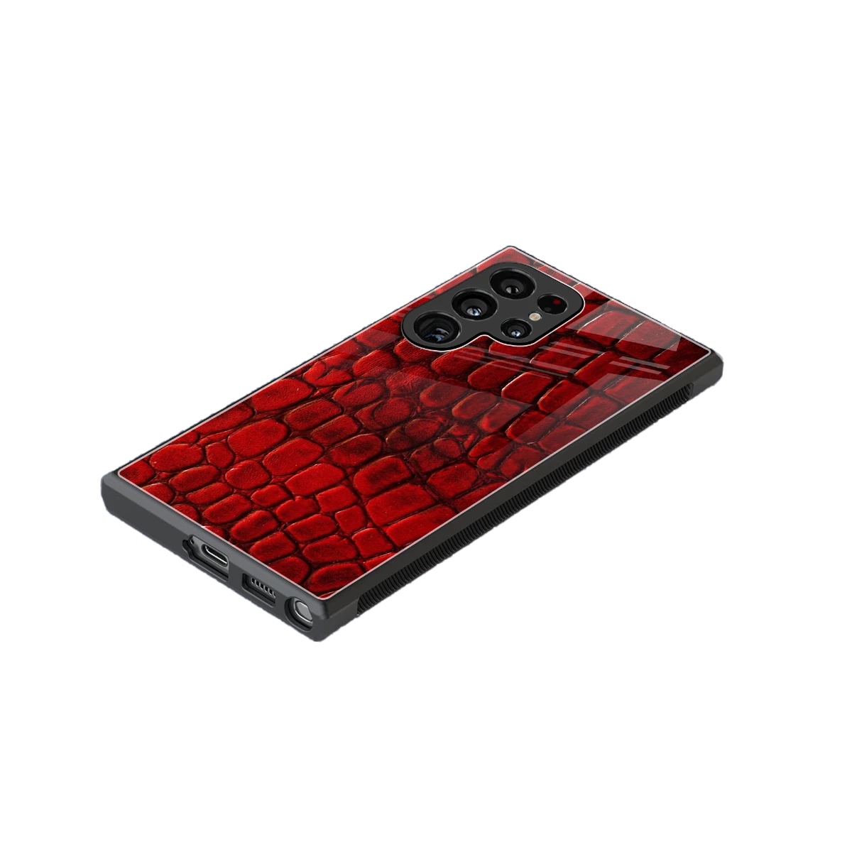 Croco Red stylish phone case for samsung galaxy s23 ultra | glossy glass and slim fit