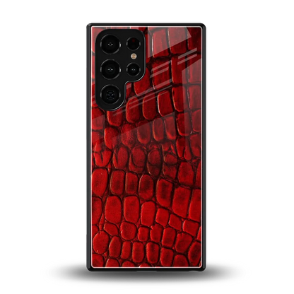 Croco Red back phone cover | glass case for samsung galaxy s25 ultra