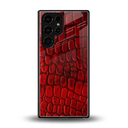 Croco Red back phone cover | glass case for samsung galaxy s25 ultra