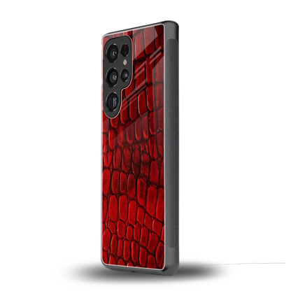 Croco Red samsung galaxy s25 ultra mobile cover | shockproof glass phone case