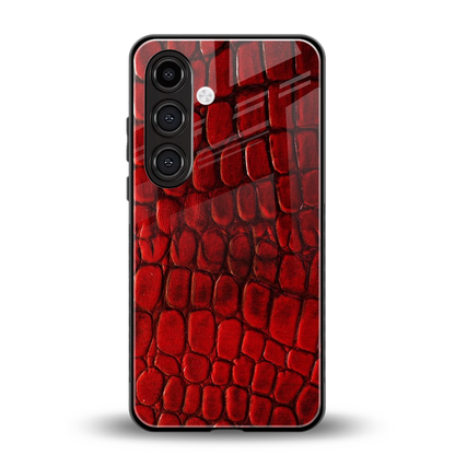 Croco Red back phone cover | glass case for samsung galaxy s25