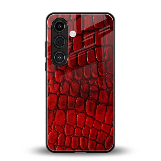 Croco Red back phone cover | glass case for samsung galaxy s23 plus